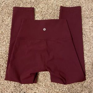 Lululemon Maroon Highwaisted Wunder Under leggings